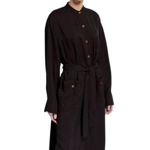 Vince Belted Button-Down Midi Dress